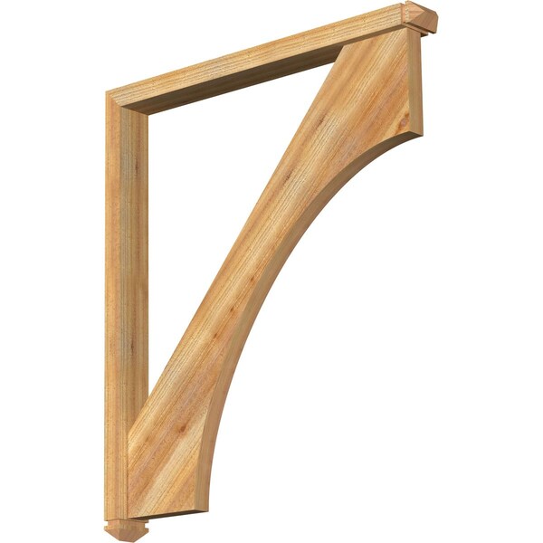 Ekena Millwork Westlake Arts and Crafts Rough Sawn Bracket w/ Offset Brace, Western Red Cedar, 4"W x 38"D x 44"H BKT0402X38X44WTL03RWR - main